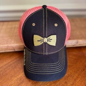 💐$5 SIMPLY SOUTHERN Gold Bow & Pink Mesh Snapback Trucker Hat or Cap